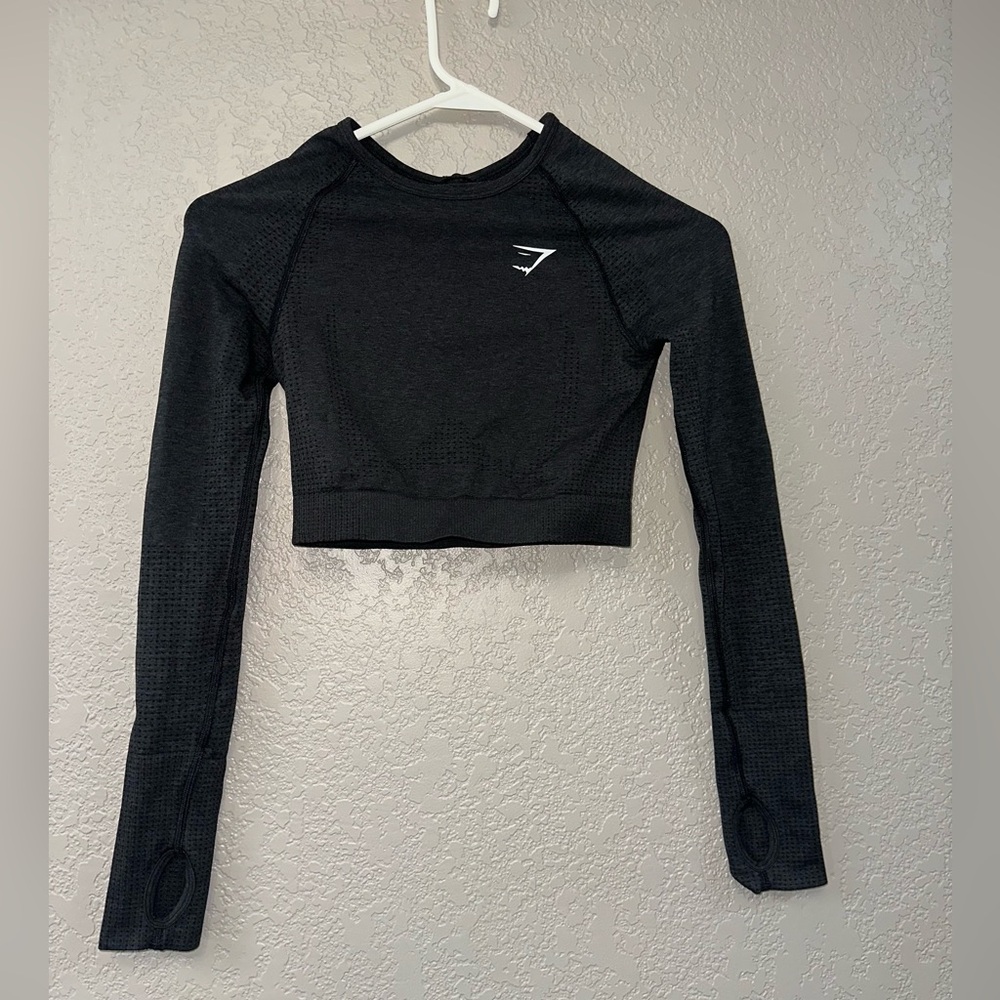 Gymshark Black Long Sleeve Crop Top